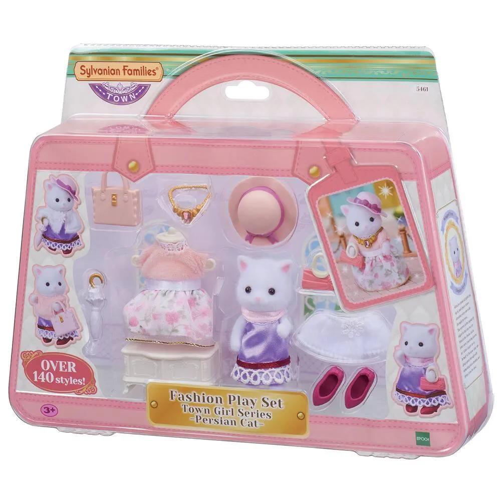 VALISETTE DE MODE ET GRANDE SOEUR CHAT PERSAN - SYLVANIAN PRET A JOUER TOWN SERIES