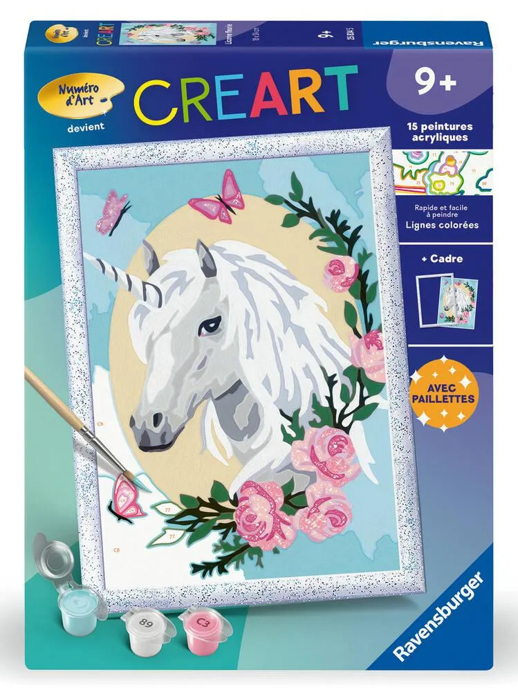 CREART KIDS  18X24CM  LICORNE FLEURIE