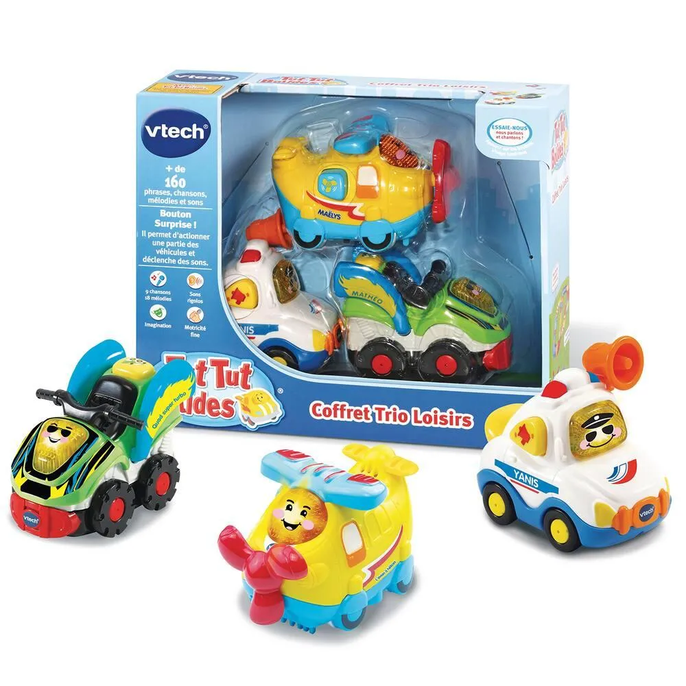 TUT TUT BOLIDES - COFFRET TRIO LOISIRS - AVION + POLICE + QUAD