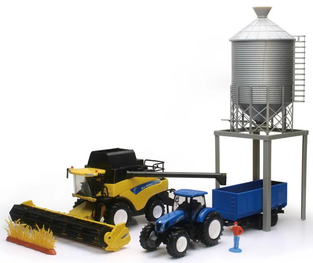 NEW HOLLAND - COFFRET MOISSEURSE BATTEUSE CR9090 TRACTEUR ET SILO