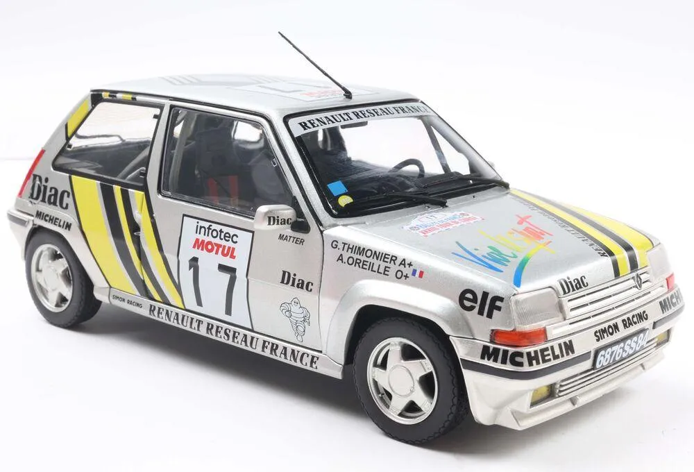 1/18 RENAULT 5 GT TURBO MK2 SILVER #17 A.OREILLE TOUR DE CORSE 1989