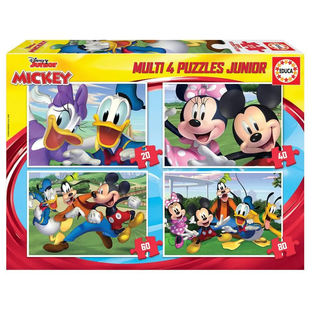 PUZZLE MULTI 4 EN 1 JUNIOR MICKEY MINNIE ET LEURS AMIS