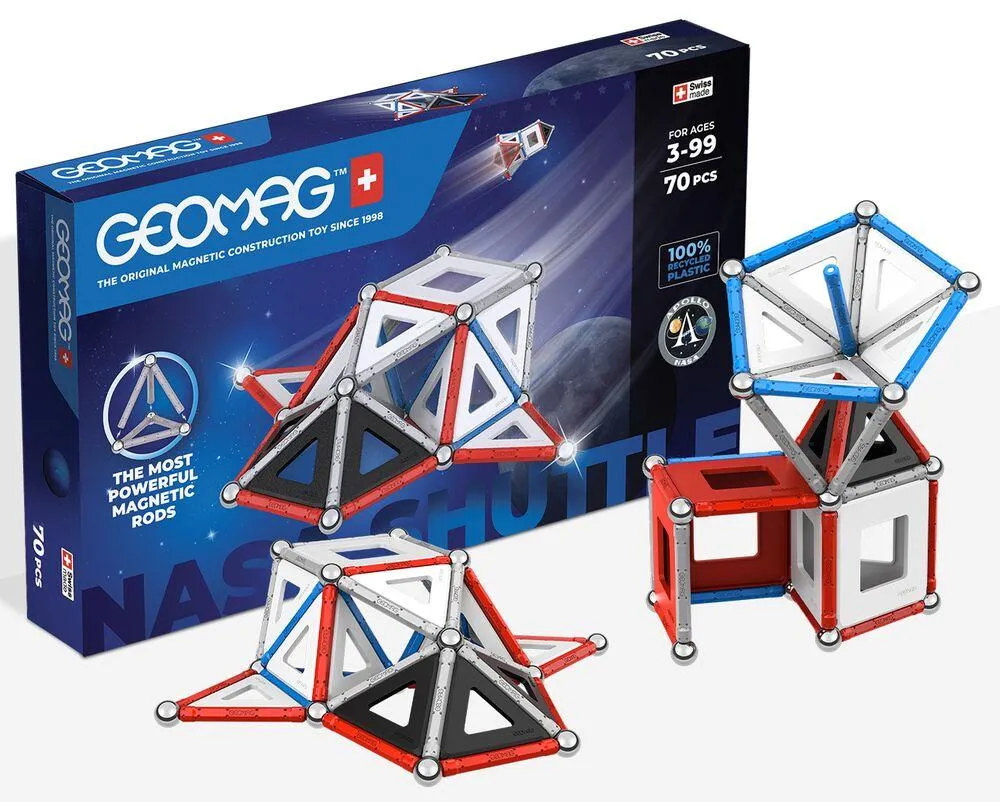 800 GEOMAG CLASSIC PANELS RECYCLED NASA SHUTTLE  70 PIECES