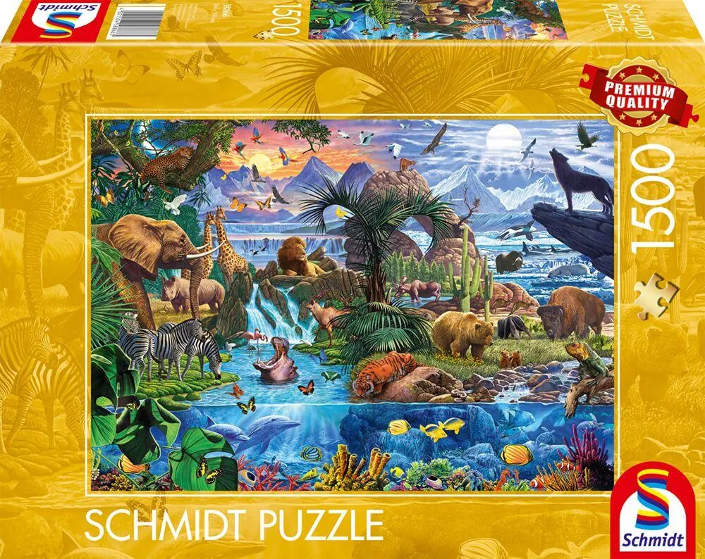 PUZZLE 1500 PIECES - PANORAMA DER TIERWELT