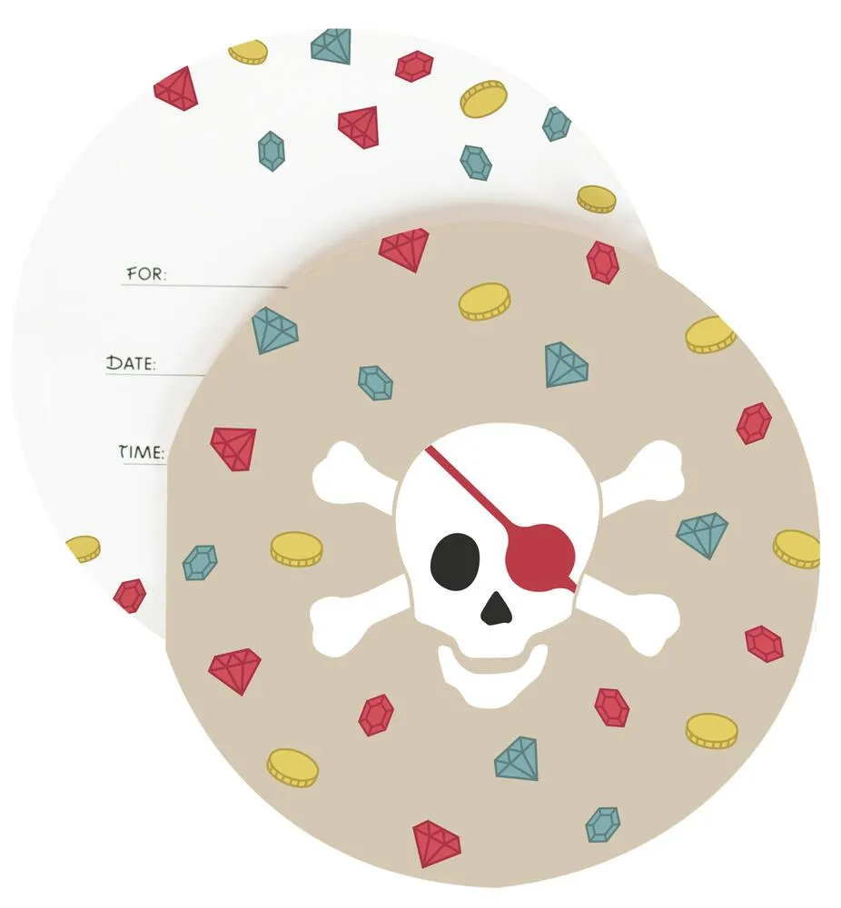 8 INVITATIONS - PIRATES