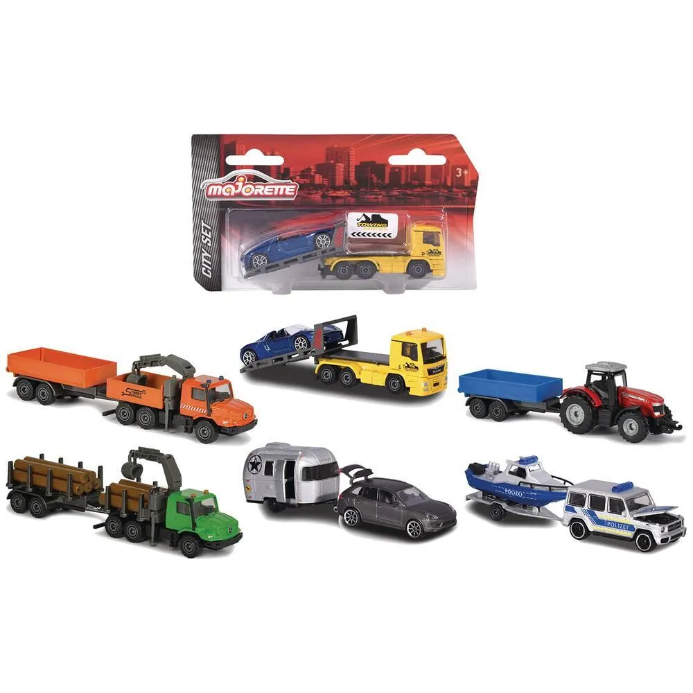 VEHICULE + REMORQUE TRAILER CITY - MAJORETTE PREMIUM