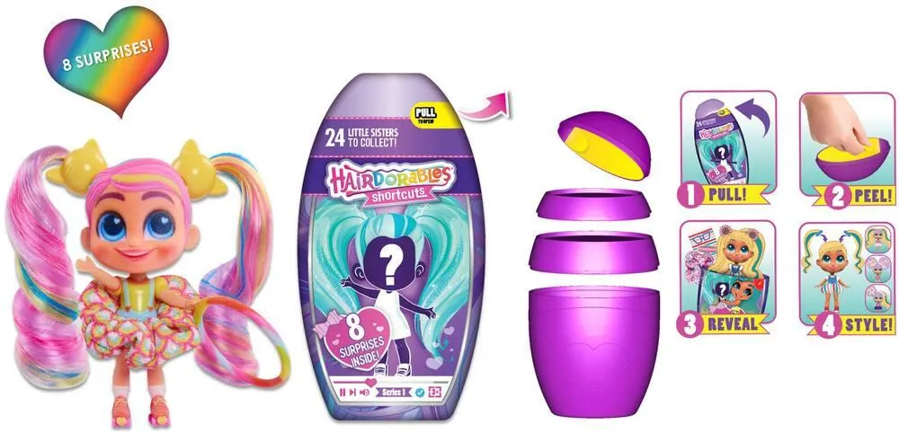 HAIRDORABLES - HAIRDORABLES SHORT CUTS - POUPÉE PETITE SŒUR 10 CM -