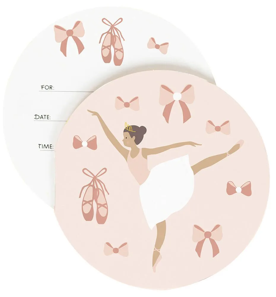 8 INVITATIONS - BALLERINES