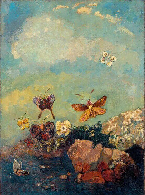 ODILON REDON : PAPILLONS, 1910