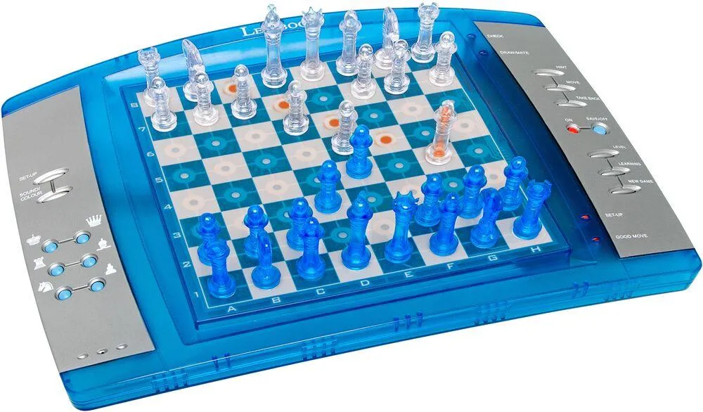 CHESSLIGHT® JEU D'ECHECS ELECTRONIQUE LUMINEUX AVEC PIECES DE COULEURS TRANSPARENTES