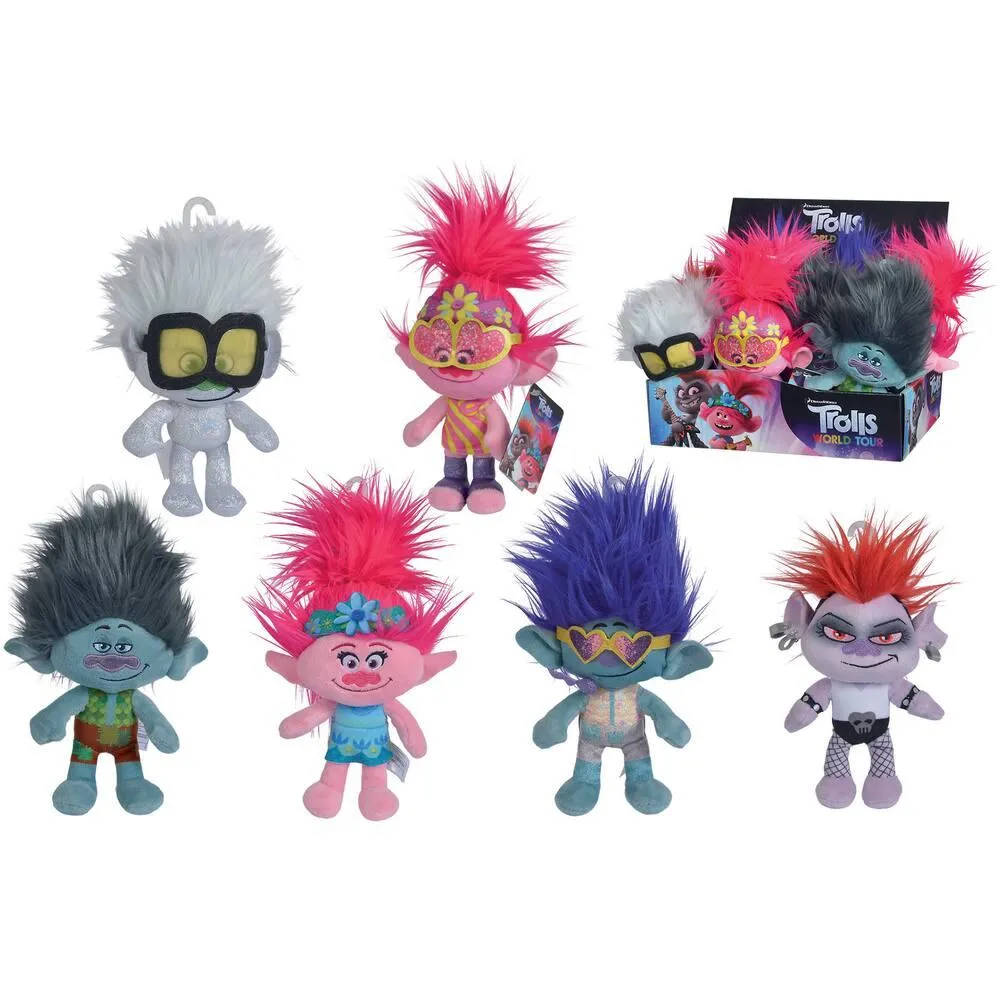 TROLLS - PELUCHE CORE OU POP STAR 18 CM