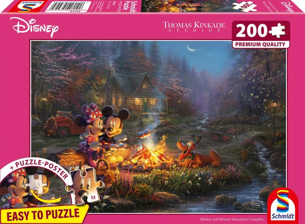 DISNEY - PUZZLE MICKEY & MINNIE SWEETHEART CAMPFIRE - 200 PIECES