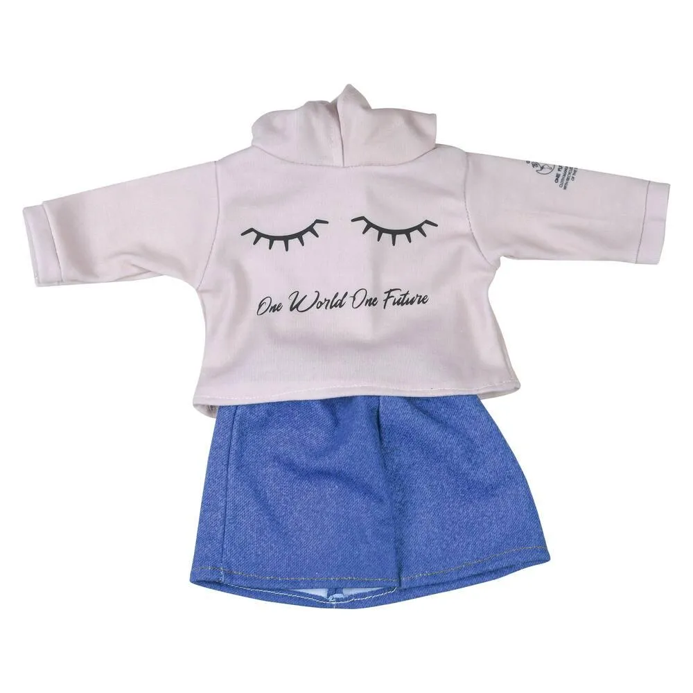 ENSEMBLE SWEAT YEUX ET JUPE - 38 CM ONE WORLD ONE FUTURE