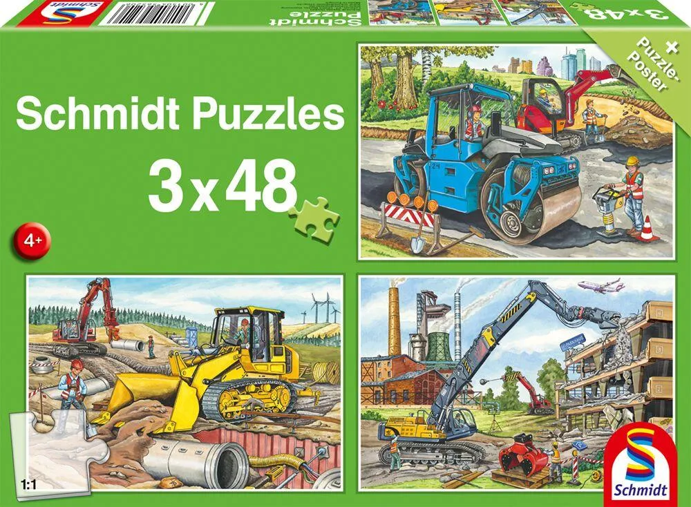 PUZZLE 3X24 PIECES - MES MACHINES DE CHANTIER PREFEREES