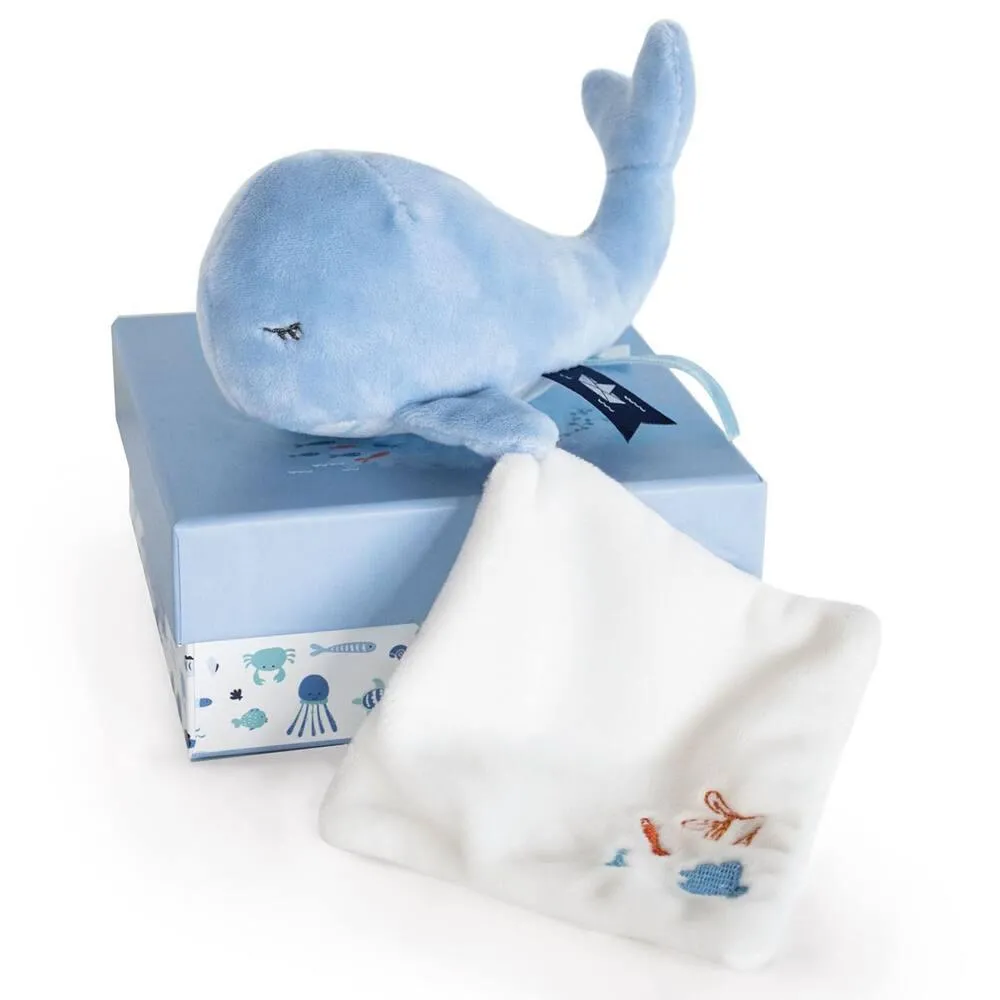 PELUCHE BALEINE AVEC DOUDOU - BLEUE