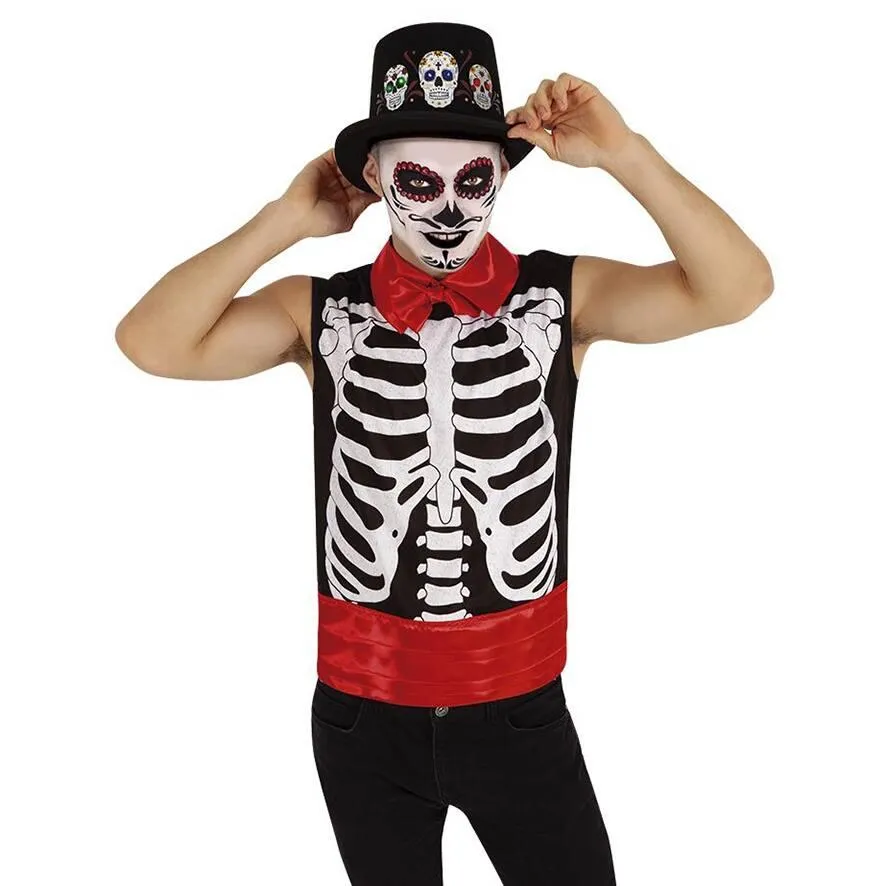 CHAPEAU HAUT DE FORME LUMINEUX DIA DE LOS MUERTOS