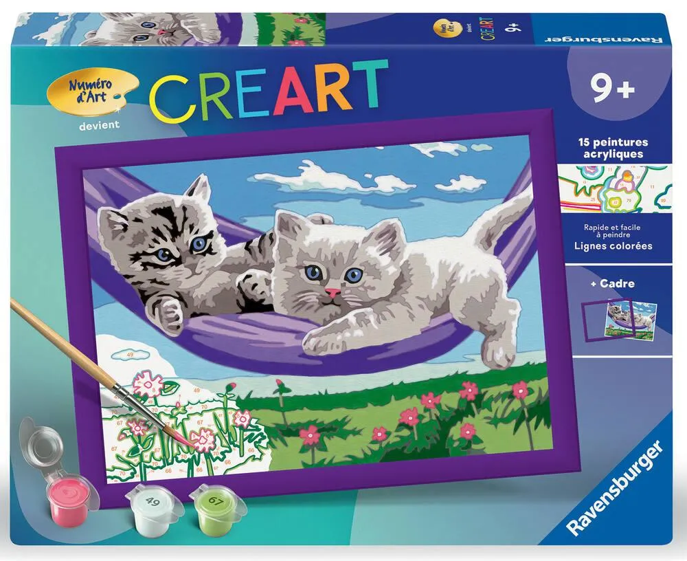 CREART KIDS  18X24CM  CHATON DANS LE HAMAC