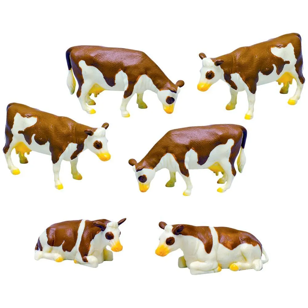 FIGURINES VACHES MARRON ET BLANCHES