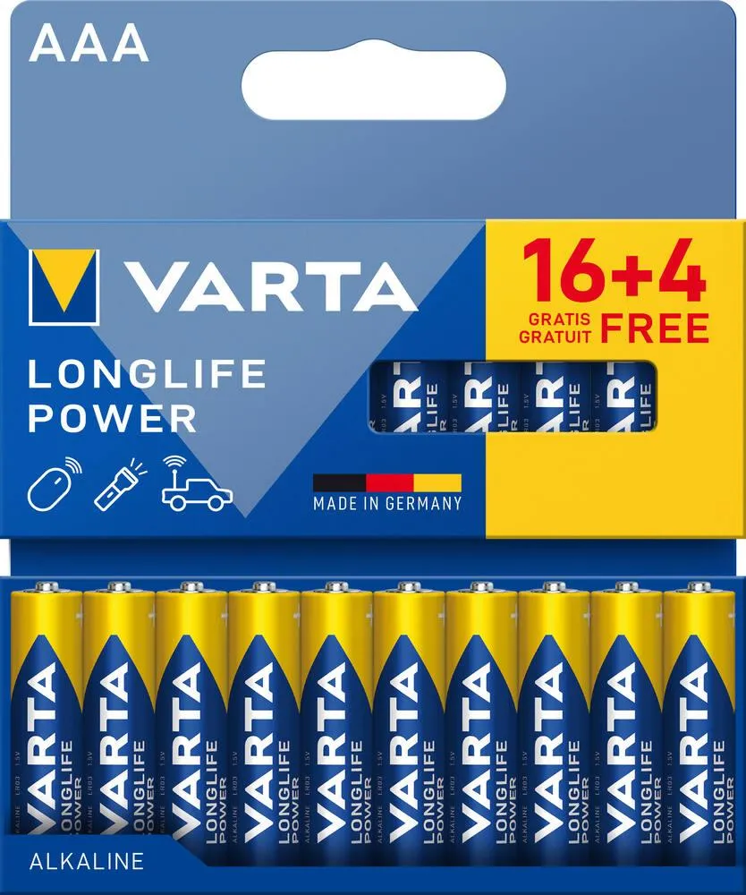 LONGLIFE POWER AAA - LR03 16+4GRATUITES