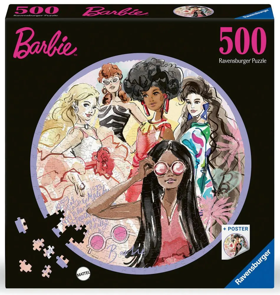 BARBIE -PUZZLE ROND 500 PIECES  L'ICONE DU STYLE DEPUIS 1959