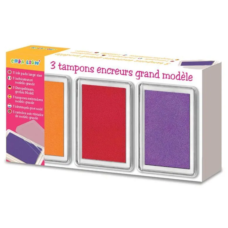 BOITE DE 3 ENCREURS GRAND MODELE - ORANGE-ROUGE-VIOLET