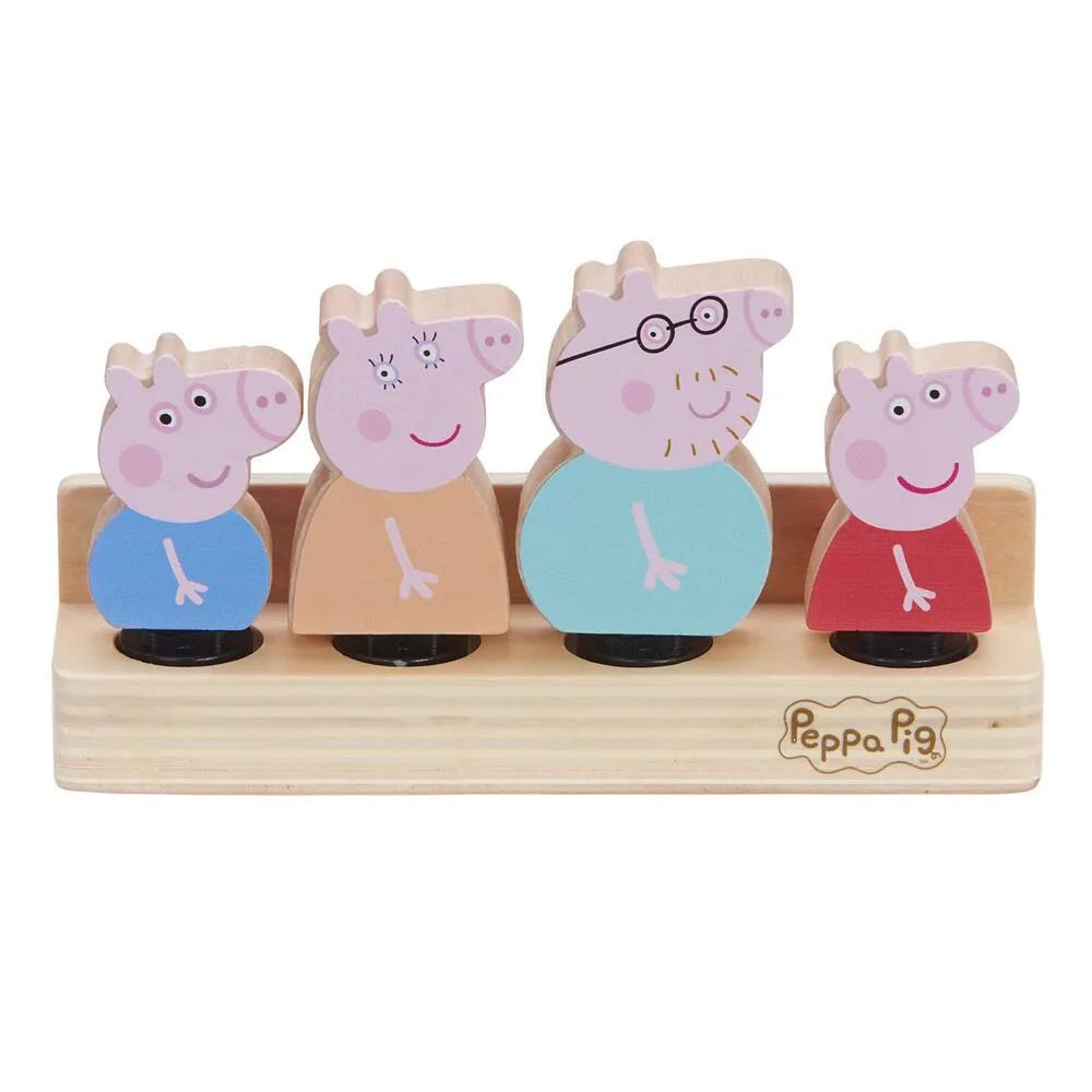 COFFRET FAMILLE EN BOIS 4 PERSONNAGES PEPPA PIG