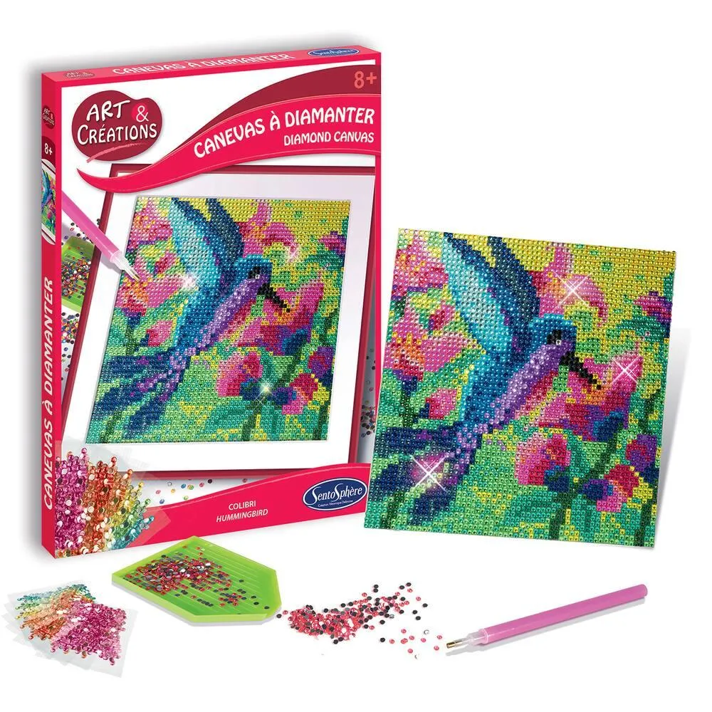 ART & CRÉATIONS CANEVAS A DIAMANTER COLIBRI