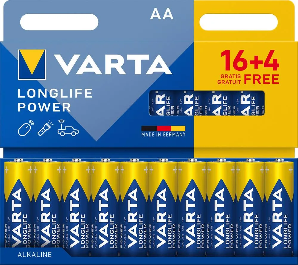 LONGLIFE POWER AA - LR6 16+4 GRATUITES