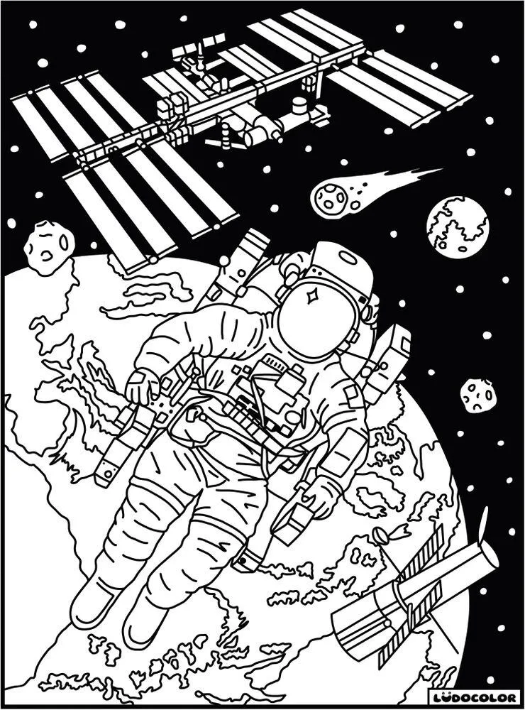 TABLEAU VELOURS L'ASTRONAUTE