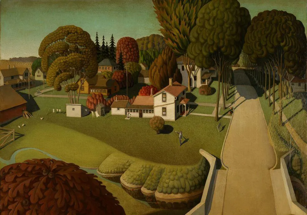 GRANT WOOD : BIRTHPLACE OF HERBERT HOOVER - WEST BRANCH - IOWA, 1931