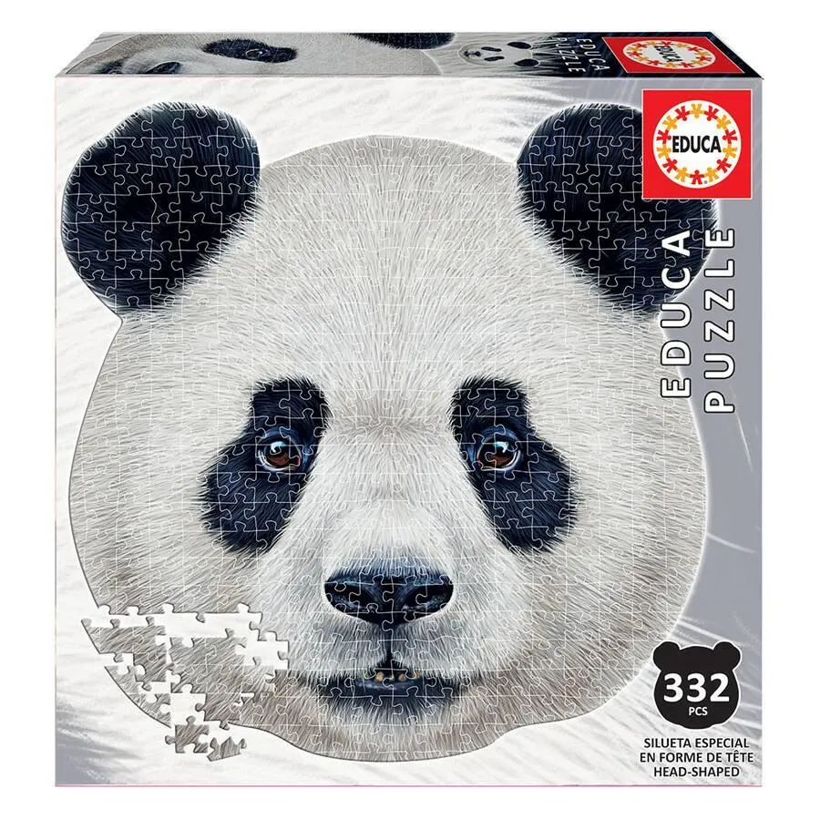 PUZZLE 332 PIECES SILHOUETTE TETE DE PANDA