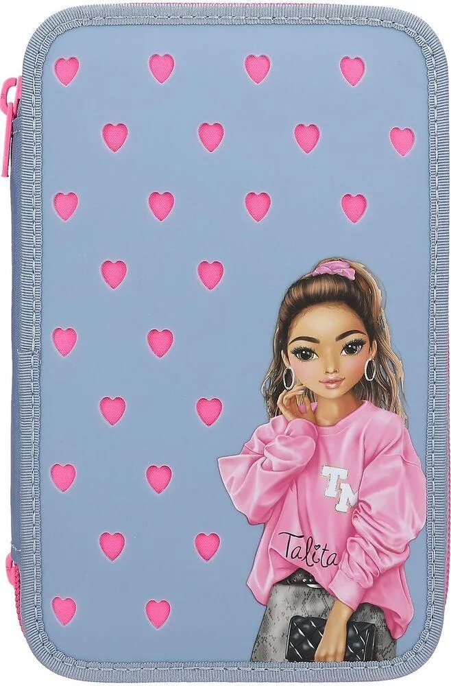 TOPMODEL 2 FACH FEDERTASCHE MIT SILIKON PINS