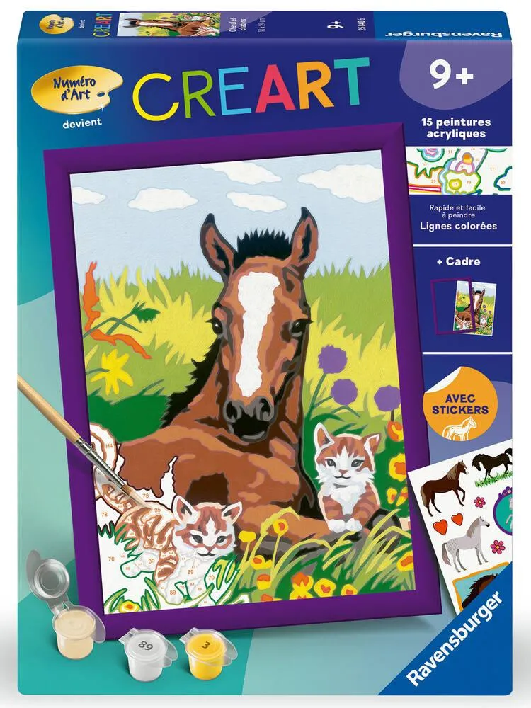 CREART KIDS  18X24CM  CHEVAL ET CHATONS