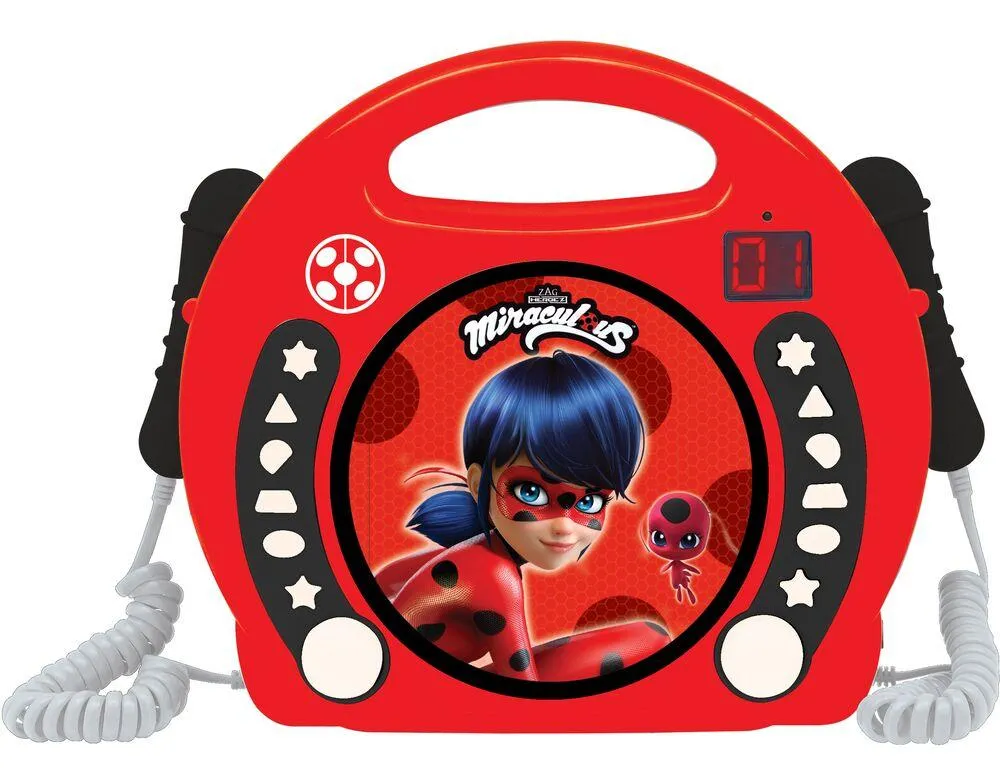 LECTEUR CD PORTABLE AVEC 2 MICROPHONES MIRACULOUS