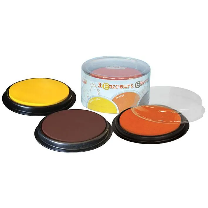 BOITE 3 ENCREURS RONDS - ORANGE-JAUNE-MAROON