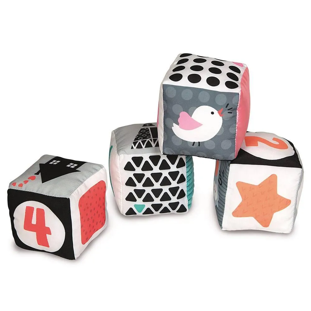 BABY CLEMENTONI - CUBES EN TISSU - NOIR ET BLANC