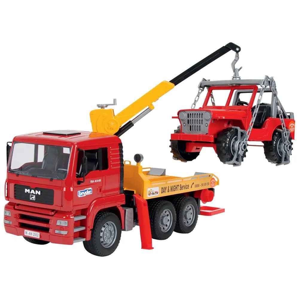 CAMION DE DEPANNAGE MAN TGA AVEC PORTIQUE ET JEEP