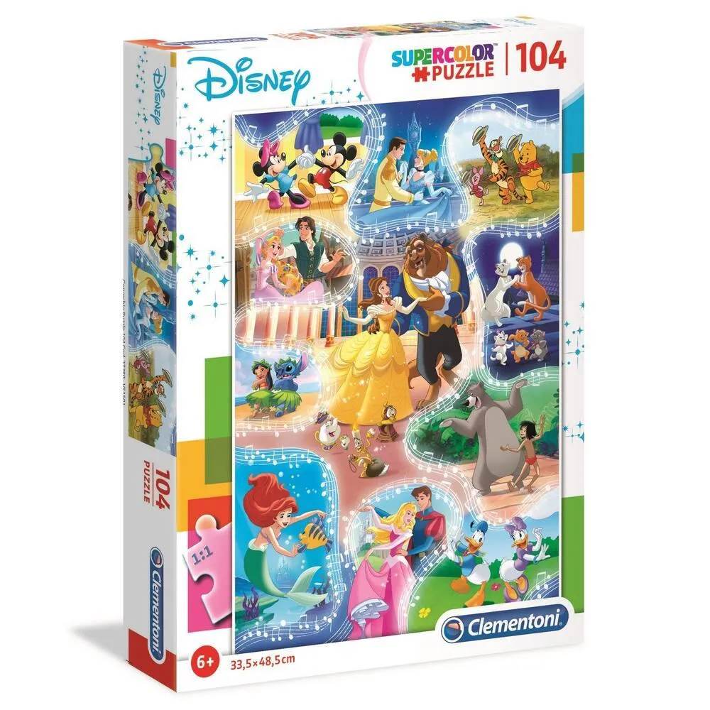 DISNEY MULTI DANCE TIME - PUZZLE SUPERCOLOR 104 PIECES