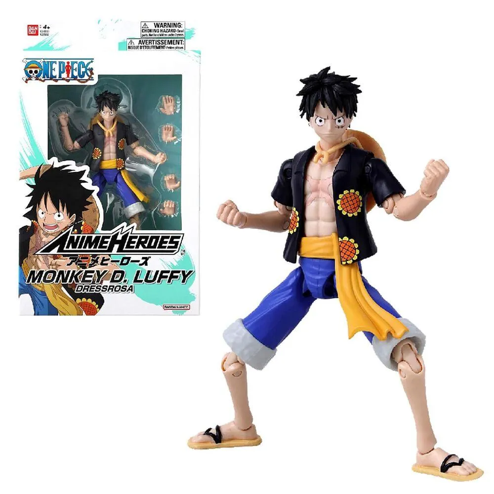 ANIME HEROS ONE PIECE - FIGURINE 17CM MONKEY D. LUFFY DESSROSA