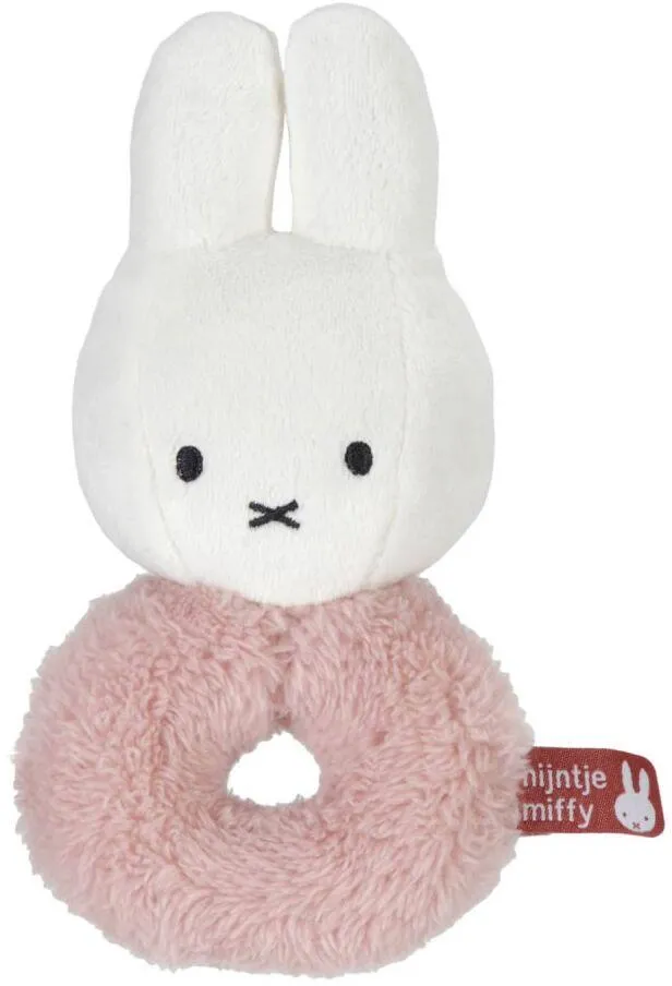 MIFFY HOCHET ANNEAU AVEC GRELOT 16CM - FLUFFY ROSE