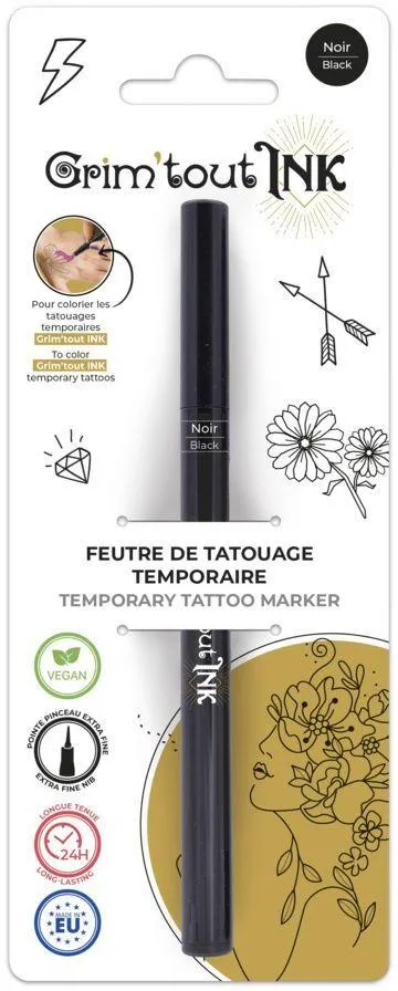 GRIM'TOUT INK- FEUTRE DE TATOUAGE TEMPORAIRE NOIR