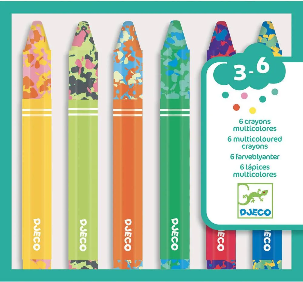 6 CRAYONS MULTICOLORES