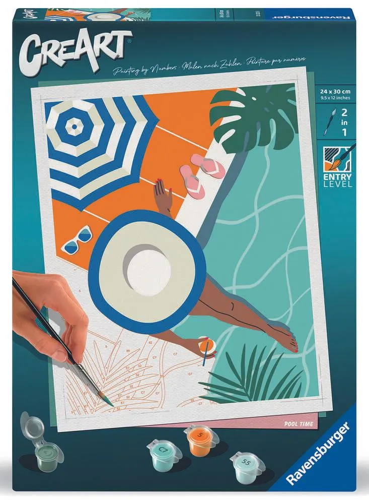 CREART - PEINTURE PAR NUMERO - 24 X 30 CM - POOL TIME