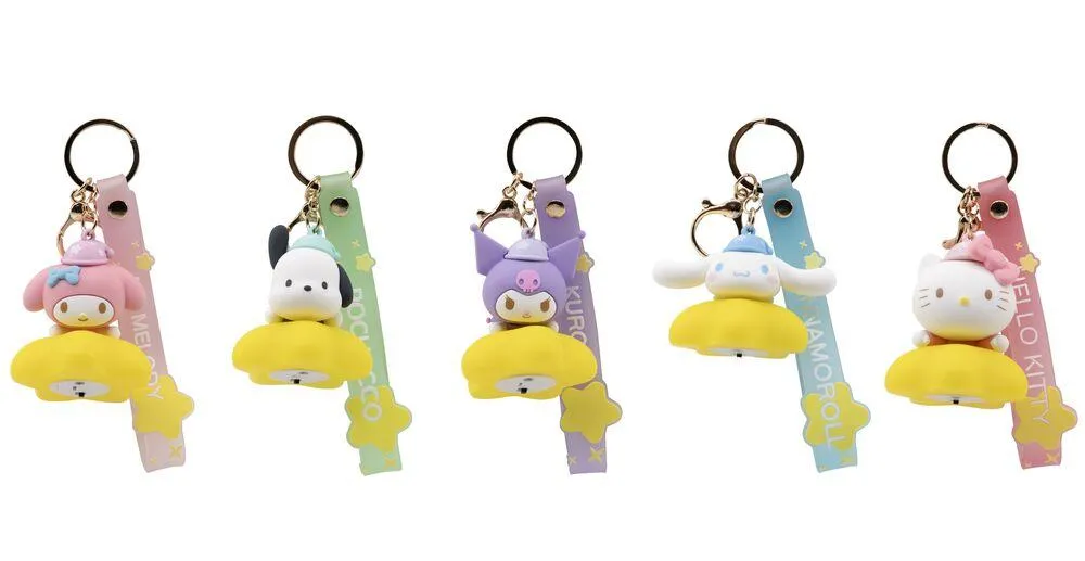 HELLO KITTY ET SES AMIS YUME PORTE CLES ET LANIERE 15,5 CM - SERIE ETOILES LUMINEUSES