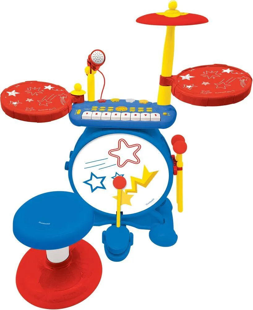 MON ROCK BAND BATTERIE LUMINEUSE COMPLETE AVEC CLAVIER, CYMBALES ET TABOURET