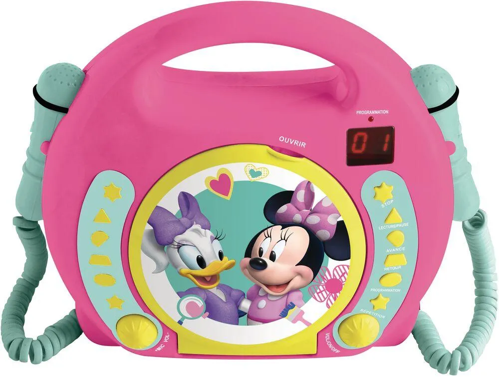LECTEUR CD PORTABLE AVEC 2 MICROPHONES DISNEY MINNIE