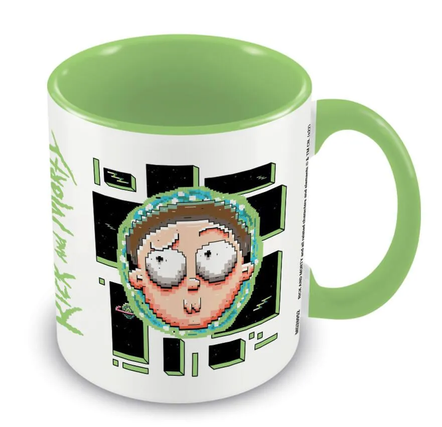 RICK ET MORTY - MUG PIXELISE INTERIEUR COLORE VERT
