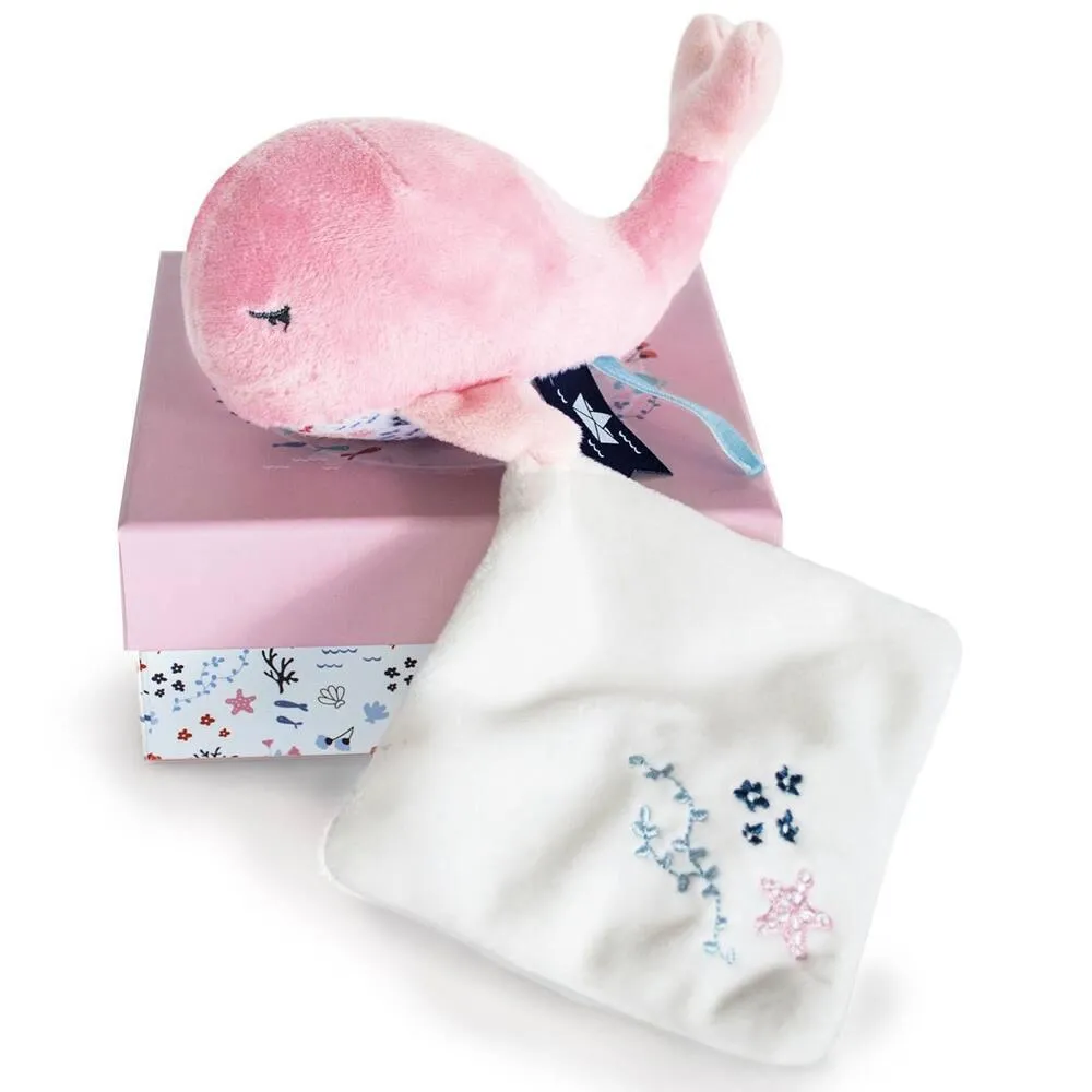 PELUCHE BALEINE AVEC DOUDOU - ROSE