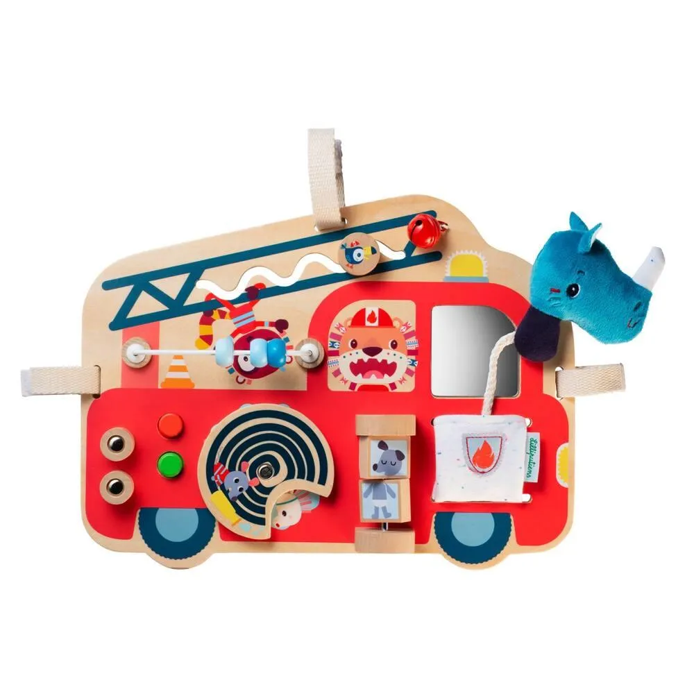 PANNEAU D'ACTIVITES EN BOIS CAMION DE POMPIER