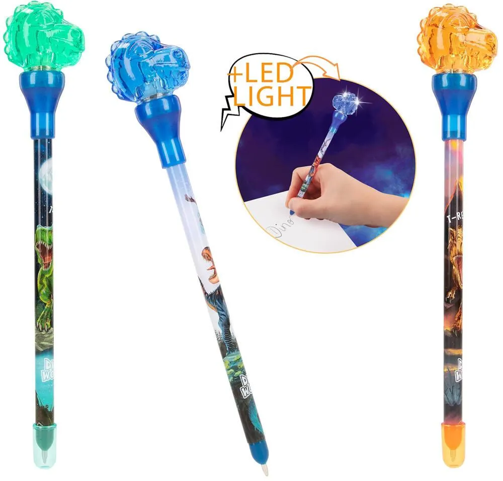 DINO WORLD STYLO A BILLE AVEC LUMIERE